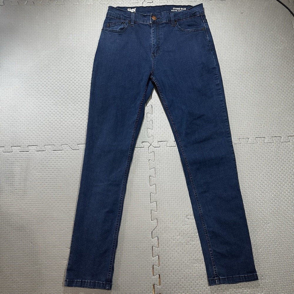 Mugsy Jeans Mens 31x31* Blue Studio Blues Slim Straight Fit Stretch Dark Wash